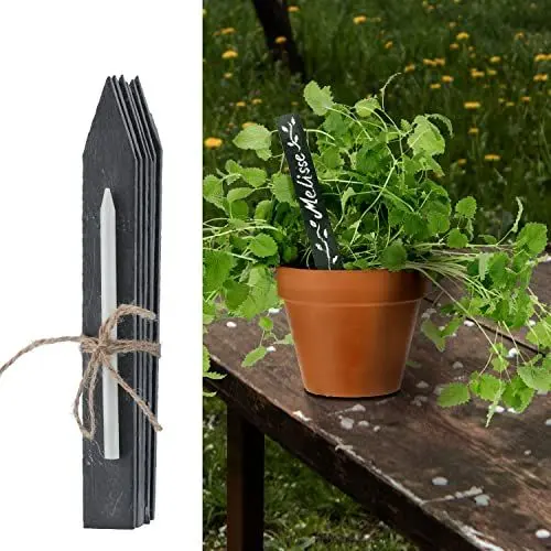 Produktbild: Pflanzstecker 6er Set zum Beschriften | Schiefer Kreide 15x2x0,5cm | Schild zum Einstecken in Töpfe und Beete