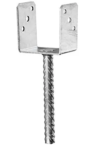 Produktbild: Pfostenträger mit Steindolle zum einbetonieren feuerverzinkt mit CE Zeichen (91 mm)