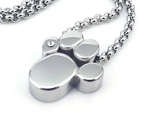 Produktbild: Pfote Magnet Kettenanhänger mit Gliederkette Hund Katze Tatze Bär Energetix 4You 714 Silber mit Swarovski Crystal Magnetix Design