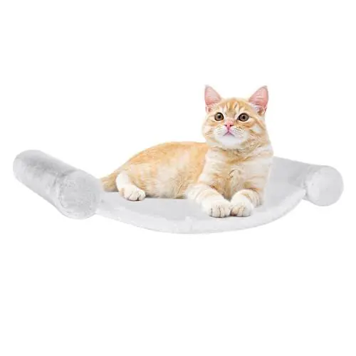 Produktbild: Pfotenolymp Ersatz Katzen Hängematte - Metallbügel, verstärkte Rollen, Sisal-Kratzfläche, große Liegefläche, stabil und sicher - Weiß - 30x12cm, katzenbürste kurzhaar