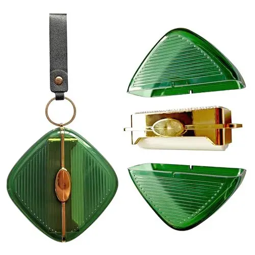 Produktbild: Pfotenolymp Tragbarer Reise Fusselroller mit Abdeckung - Klebriger Fusselroller für Tierhaare - Waschbar, Wiederverwendbar 2-in-1 Brush and Rolle mit Gel - Haustierhaarentferner - 9x9x4 cm (Grün)