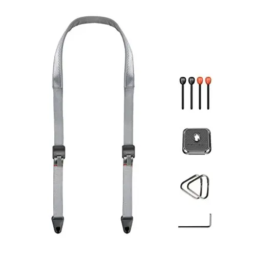 Produktbild: PGYTECH Kamera Schultergurt Breit Kameragurte für Fotografen 110-152 CM Verstellbarer Schnellverschluss Kamera Nackengurt für DSLR SLR, Steingrau
