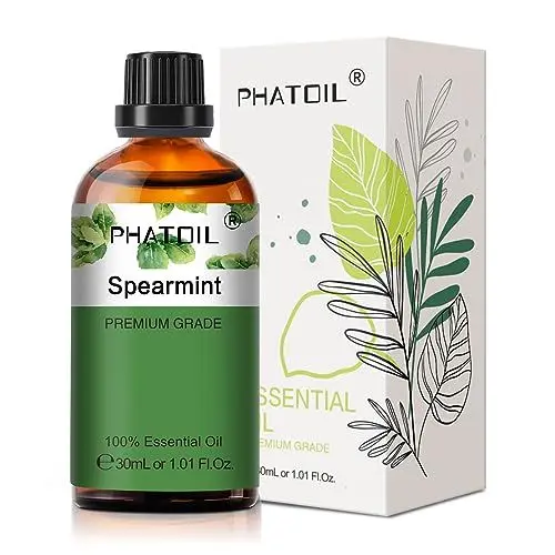 Produktbild: PHATOIL Grüne Minze Öl 30ml, Ätherisches Öl Grüne Minze Reine Naturrein, Ätherische Öle für Diffuser Aromatherapie, Duftöle Spearmint für Luftbefeuchter, Kerzen, Duftlampe