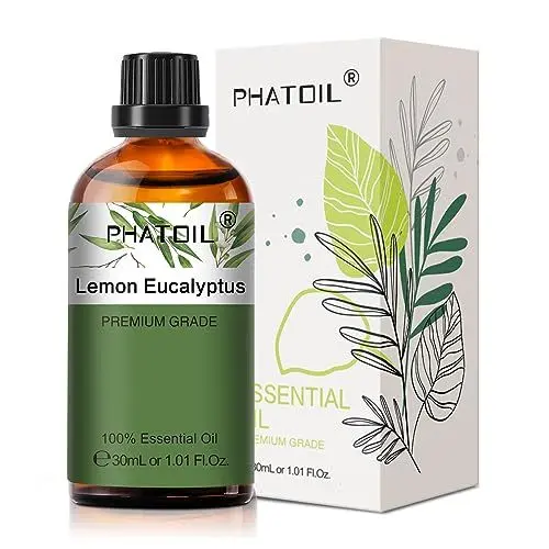 Produktbild: PHATOIL Zitroneneukalyptusöl 30ml, Ätherisches Öl Eukalyptus Citriodora Reine Naturrein, Ätherische Öle für Diffuser Aromatherapie, Duftöle Zitrone Eukalyptus für Kerzen, Duftlampe