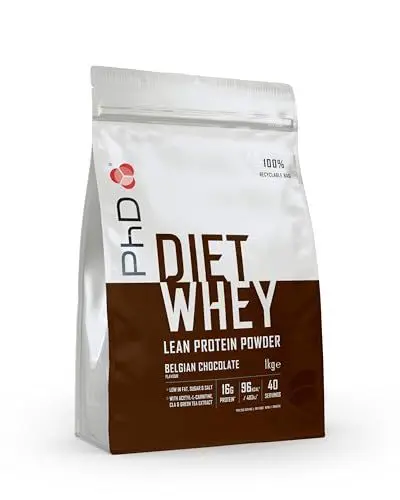 Produktbild: PhD Nutrition Diet Whey Protein Pulver 1kg Belgische Schokolade - High Protein Eiweißpulver für Diäten mit 20g Eiweiß pro Portion, Informed Protein (Verpackungsoptik kann variieren)