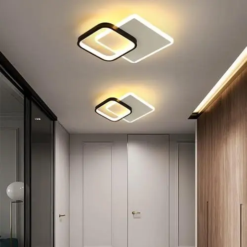 Produktbild: Pheashine LED Deckenleuchte 24W Modern Quadratisch Deckenlampe LED Innen 3000K Warmweißes Licht, Deckenbeleuchtung Led Acryl Weiß Lampen für Flur,Schlafzimmer,Küche, Wohnzimmer 29CM