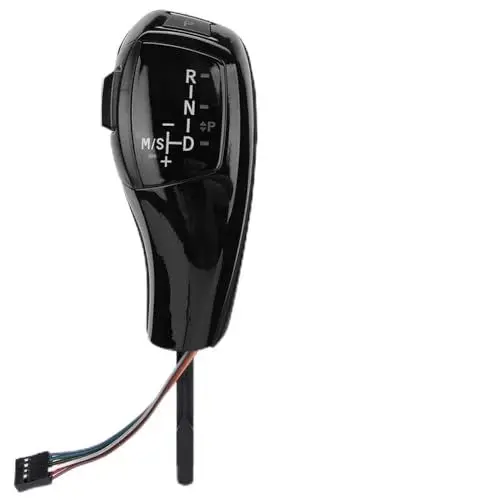 Produktbild: Phefop LED-Schaltknauf mit LED-Anzeige, Geeignet für E90 E92 E84 E89, 12,4 cm Leder-Schaltknauf für den Innenraum von Luxusautos (glänzend schwarz)