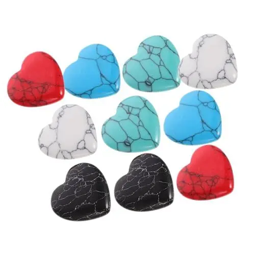 Produktbild: PHENOFICE 10St Herz-Anhänger natürliche Quarzherzen Herzsteine Edelstein-Liebesstein Herzkristalle, Steine Herzkettenanhänger Kristalldekoration Schreibtischschmuck aus Kristall Herz-
