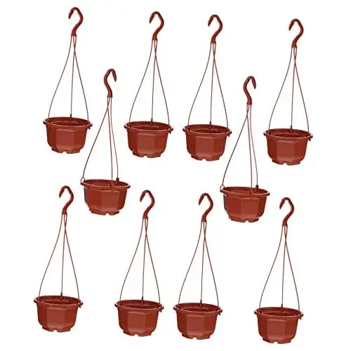 Produktbild: PHENOFICE Hängekörbe für Pflanzen 10er-Pack Blumentöpfe Aus Kunststoff Haken-Design für Garten Balkon oder Innendekoration