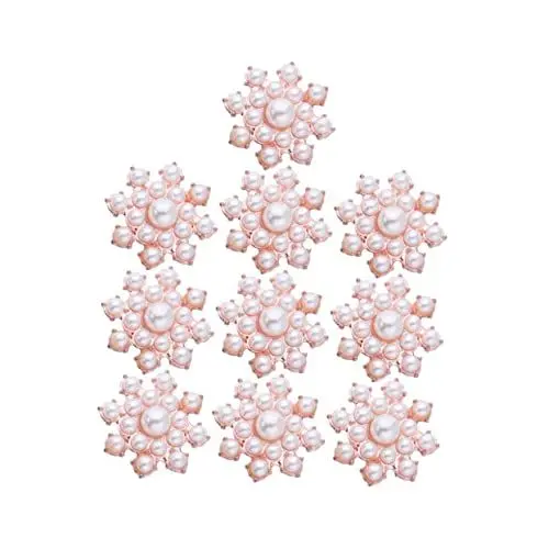 Produktbild: PHENOFICE 10 Stück Perlen-blumenornamente Diy Elemente Zarte Bastelzubehör Für Kleidung Schuhe Schals Roségold