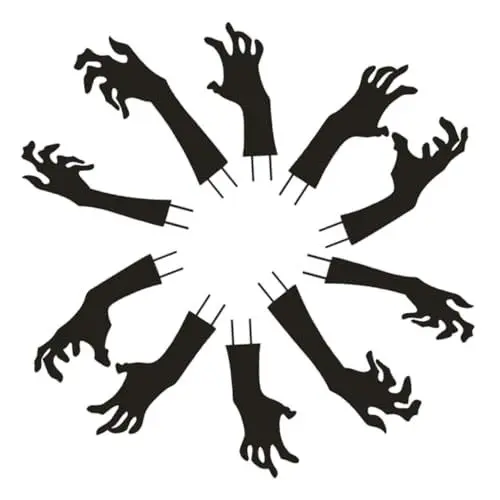 Produktbild: PHENOFICE 10st Halloween-Dekorationen Im Freien Bodenskelettpfähle Halloween-gartenpfähle Halloween-skeletthände Halloween-Skelett-Dekoration Halloween-Party-versorgung Schilder Hof Papier