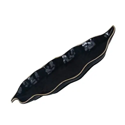 Produktbild: PHENOFICE 1Stk Blattscheibe Gewürzschale für die Küche Sushi-Dip-Schalen Sushi-Auslageplatten Food-Service-Gericht sushi platte sushi teller Speiseteller aus Keramik Sushi-Platte Black