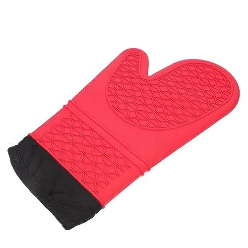 Produktbild: PHENOFICE Wärmeisolierte Handschuhe Aus Silikon Und Baumwolle Backofenhandschuhe Hitzebeständig Für Küche Ofenhandschuhe Mit Aufhängeloch