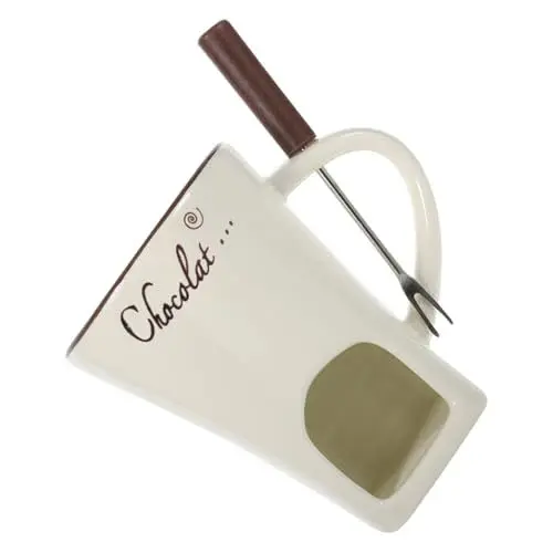 Produktbild: PHENOFICE 1 Satz Butterwärmer Schokoladenfondue Haushalt Butterfondue Schweizer Käse Kompakter Topf Butterfonduebecher Fonduegabel Fondue-Topf Milchschokolade Eisbecher Rostfreier Stahl Weiß