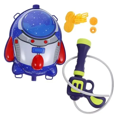 Produktbild: PHENOFICE 1 Satz Cartoon-wasserpistole Wasser Für Kinder Outdoor-spielset Rucksack Für Den Strand Schwimmbadspielzeug Rucksack Wasser Outdoor-Spielzeug Wasser Rucksack Blue Plastik