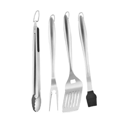 Produktbild: PHENOFICE 1 Satz Grillwerkzeug Grill Pfannenwender Bratpfanne Tragbarer Grillspatel Grillutensilien-Kits Outdoor Grill Barbecue Set Grillgabel professioneller Grillspatel Rostfreier Stahl