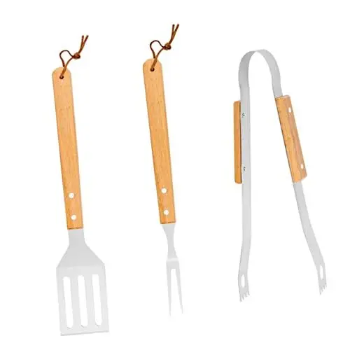 Produktbild: PHENOFICE Grillbesteck-Set 3-teilig Grillwerkzeuge aus Edelstahl Oxford-Tasche zur einfachen Aufbewahrung zum Kochen im Freien