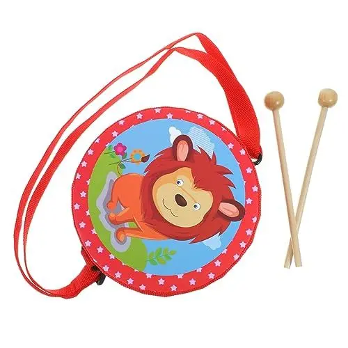 Produktbild: PHENOFICE 1 Satz Handtrommel Musikspielzeug Für Babys Kleine Trommel Für Kinder Musiktrommel Für Kleinkinder Holziges Spielzeug -trommeln Trommelstöcke Percussion-Snare-Drum Hölzern Rot