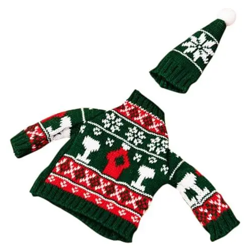 Produktbild: PHENOFICE 1 Satz Weihnachtspullover Weinflaschen-Set Weihnachtsfeierdekorationen Weihnachtsweinkleid weihnachts party weihnachten party kleidung wiederverwendbare Flaschenhüllen Wein Zubehör