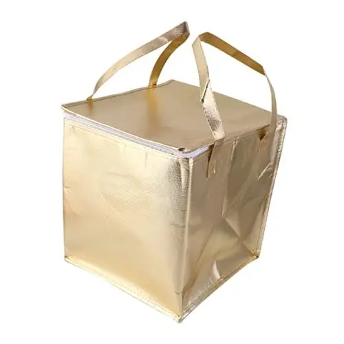 Produktbild: PHENOFICE 1 Stück Goldbeschichtete Vlies Isoliertasche Eisbeutel Tragetasche Kühltasche Isolierte Aufbewahrungstasche Isolierte Tasche Für Kuchen Camping Thermotasche Kühltasche