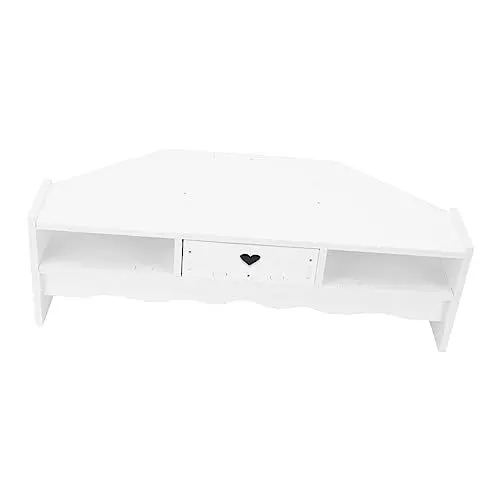 Produktbild: PHENOFICE 1stk Computer Erhöhtes Regal Organizer-schublade Computerregal Monitorhalterung Für Den Schreibtisch Computer Laptop Bürocomputerständer Büro-laptop Pvc-holz-kunststoffplatte Weiß