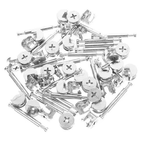 Produktbild: PHENOFICE Doppelstangenverbinder Satz Metall Möbelverbinder Nockenbeschlag Für Schränke Möbelbefestigung Einfache Installation Starke Tragfähigkeit