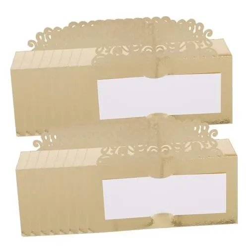 Produktbild: PHENOFICE Sitzkarten Tischkarten Blanko Für Hochzeit Party Tischdeko Namenskarten Zeltkarten Hochzeitstischkarten