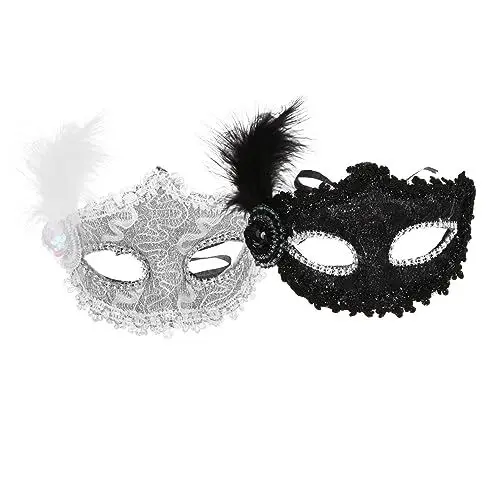 Produktbild: PHENOFICE 2 Stück Federmaske Dekorative Masken Party Und Karnevalsmasken Für Frauen Und Erwachsene