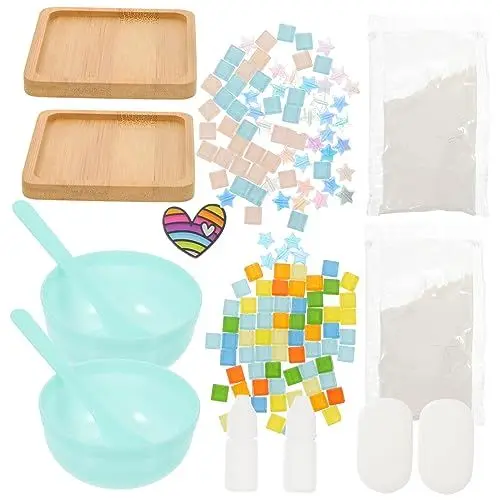 Produktbild: PHENOFICE DIY Mosaik Bechermatte Materialpaket Wärmedämmung Tasse Untersetzer Bastelbedarf Für Kinder Heimwerker