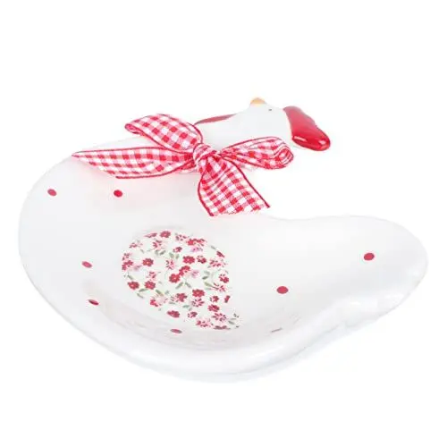 Produktbild: PHENOFICE 2 Stk Geblümte Hühnchengerichte und -becher Servierteller Kinderteller tischläufer hochzeit hochzeitsdirndl Besteck Kinder Teller Platte mit Tierdesign Partygeschirr Keramik rot
