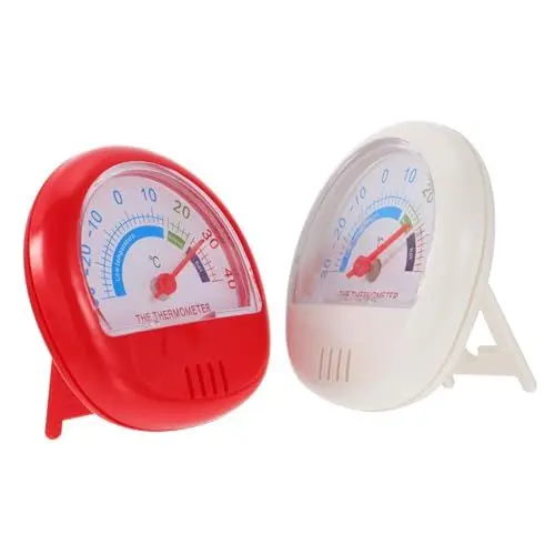 Produktbild: PHENOFICE 2 Stk Thermometer Minikühlschrank Innenfeuchtigkeitsmesser kühlschranktermomether kühlschrank therometer Temperaturmessgerät für Kühlschrank Temperaturanzeige aus Kunststoff rot