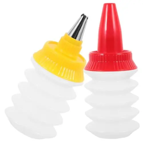 Produktbild: PHENOFICE 2stücke Teilige Wiederverwendbare Quetschflaschen Aus Hochwertigem Pp-material Für Kuchendekoration Icing Zubehör Für Kekse Blätterteig Und Selbstgebackene Kuchen