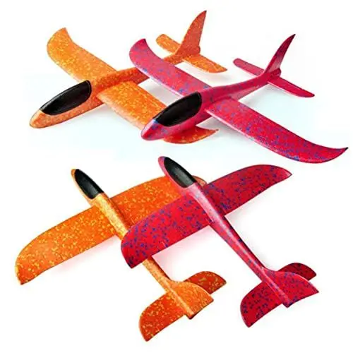 Produktbild: PHENOFICE Rc Flugzeug Spielzeug für Jungen und Mädchen 48 cm Stunt-Flugzeug Aus Schaumstoff Flyer-Spielzeug für Kinder Rot 2 Stück
