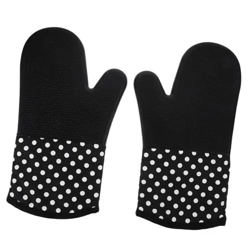 Produktbild: PHENOFICE 2er Satz Wärmeisolierte Handschuhe Backofenhandschuhe Hitzebeständige Kochhandschuhe Silikonhandschuhe Mit Rutschfester Oberfläche Für Ofen Und Mikrowelle