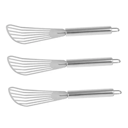 Produktbild: PHENOFICE Edelstahlspatel Fischspatel Steakspatel Bratspatel Aalspatel Mit Glatter Oberfläche Leicht Zu Reinigen Ergonomisches Design Praktisch Für Grillen Camping