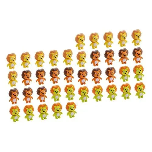 Produktbild: PHENOFICE 40 Stk Kleiner Radiergummi Cartoon-Löwen-Radiergummis Mini-Radierer erasers for für kinder Radiergummis auseinanderziehen Cartoon-Bleistift-Radierer Plastik