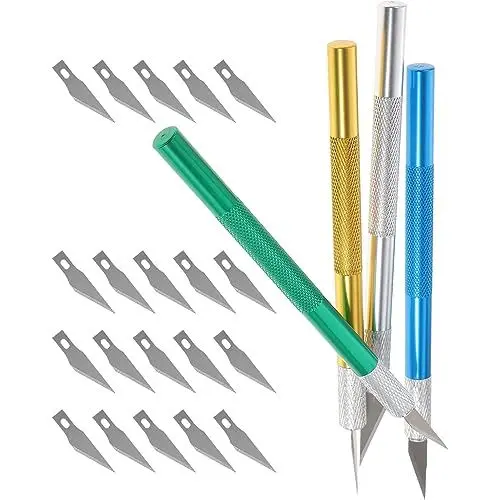 Produktbild: PHENOFICE 4 Sätze Geschnitzte Bastel Messer Werkzeug Bastelbedarf Schnitzmesser Hobby Bastelmesser-kit Messer Für Die Kunst Messer Für Schablone Präzisions-bastelmesser-kit Aluminium