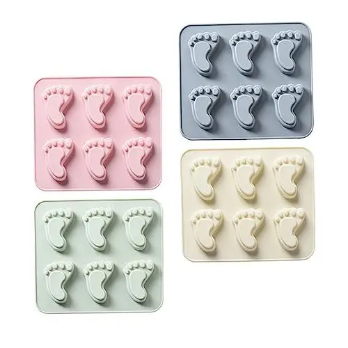 Produktbild: PHENOFICE 4 Stück Silikon-backformen in Fußabdruckform Für Fondantkuchen Für Jungen Und Mädchen Antihaftbeschichtet Für Die Herstellung Von Schokolade Und Süßigkeiten