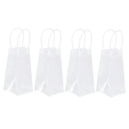 Produktbild: PHENOFICE 4stücke Weinhandtasche Aus Pvc Flaschenträger Für Rotwein Beidseitig Verwendbar Mit Griff Auslaufsicher Für Einzelnen Wein Bar Restaurant Und Feiertage