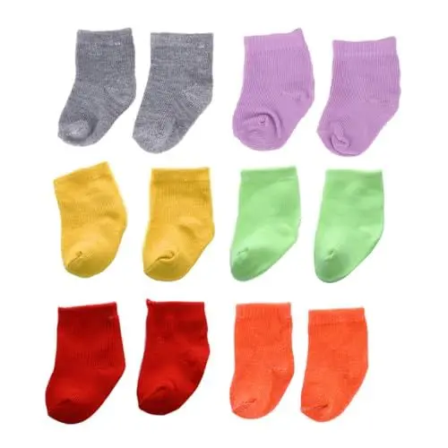 Produktbild: PHENOFICE 6 Paare Puppensocken Zubehör Für Babypuppen Puppendekor 18 Puppenschuhe Us-zubehör Babysocken Einfache Sockenpuppe Socken Für Babypuppen Babypuppenkleidung Puppenhaus Bebe Stoff