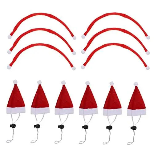 Produktbild: PHENOFICE 6 Sätze Plüsch Weihnachtsmütze Für Haustiere Bequeme Elastische Hühnermütze Schal Und Mütze Satz Für Hühner Und Enten