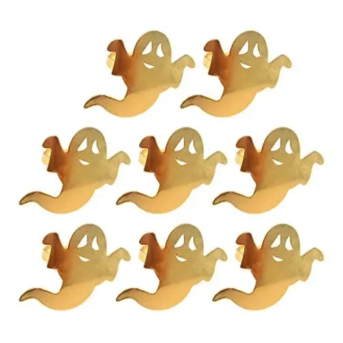 Produktbild: PHENOFICE Halloween Scary Ghost Throw Serviettenschnallen Metall Serviettenhalter 8 Stück Ghost Servietten Dacoratin Tischdekorationen