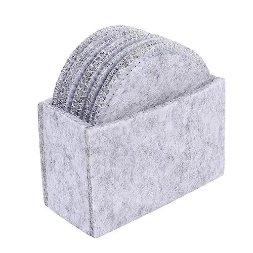 Produktbild: PHENOFICE 8st Tasse rutschfeste Matte Gewebte Untersetzer Geflochtene Tassenuntersetzer Untersetzer Für Getränke Tischuntersetzer Matten Untersetzer Aus Baumwolle Tisch Tasse Matte Grey