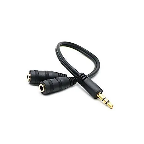 Produktbild: PHENOFICE Universelles 3 5-mm-audio-adapterkabel 3 5-mm- Auf Buchse Splitterkabel Dual-stereo-signal Auf Kopfhörerkabel Für Digitale Geräte Schwarz