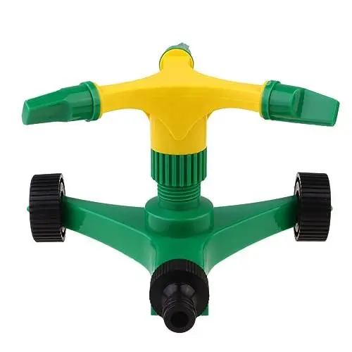Produktbild: PHENOFICE Garten düse sprühkopf sprühköpfe Irrigation Rasensprenger bewässerung Rotationsregner automatisch rotierender Sprinkler Wassersprinkler mit DREI Ausgängen Rad Wassersprinkler