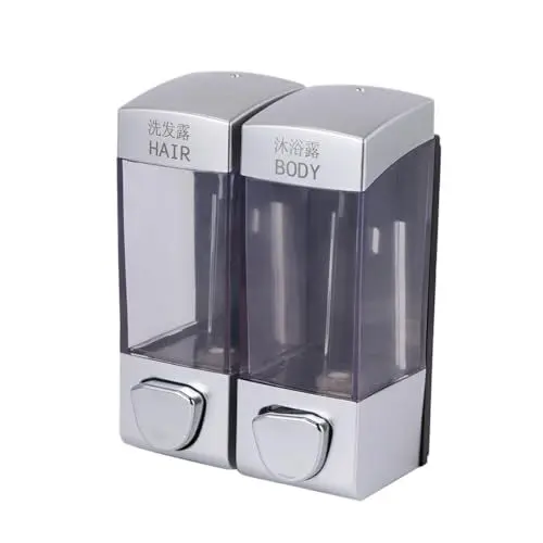 Produktbild: PHENOFICE 700ml Squeeze Dusche Box Seife Spender Presse Pumpe Halterung Silber für Home Küche