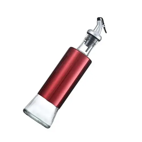 Produktbild: PHENOFICE Öltopf aus Edelstahl Gewürzspender Sirup leere Olivenölflaschen Spender für Ölflaschen Olivenöl Ausgießer Flaschen Essigflasche verschließen Ölspender Rostfreier Stahl rot