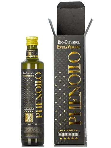 Produktbild: PHENOLIO Premium Extra Natives Olivenöl Bio - Kaltgepresst mit hohem Polyphenolgehalt und harmonischem intensivem Geschmack - Extra Virgin Biologisches Olive Oil 500ml