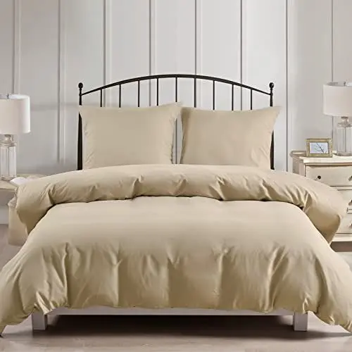 Produktbild: PHF 3tlg Bettwäsche 200x200, Bettbezüge 200x200 cm mit 2er Kissenbezüge 80x80 cm, Weich und Bügelfrei Bettwäsche 200x200cm aus Mikrofaser mit Reißverschluss,Khaki