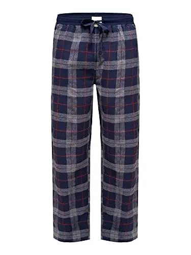 Produktbild: Phil & Co. Berlin Herren Pyjamahose Schlafanzug Schlafanzughose Loungewear Sleepwear Nachtwäsche Hose lang Baumwolle 1-Pack Flanell - Karo 1 - Größe XL